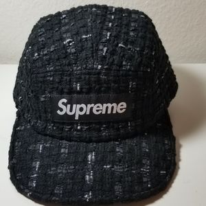 (SOLD!) Supreme Ribbon Boucle Camp Cap Black SS20